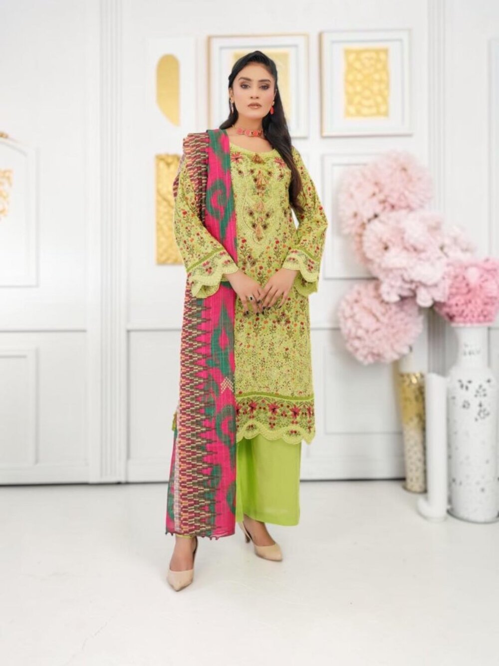 Pakistani Cotton Salwar Kameez, Cultural Wear for Women